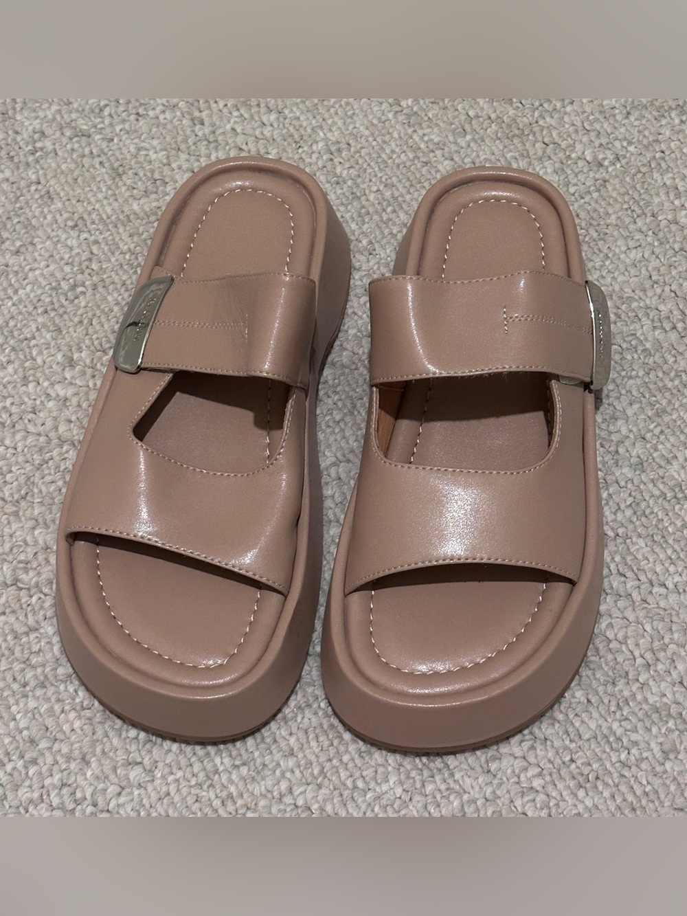 Chunky Slide Leather Sandals